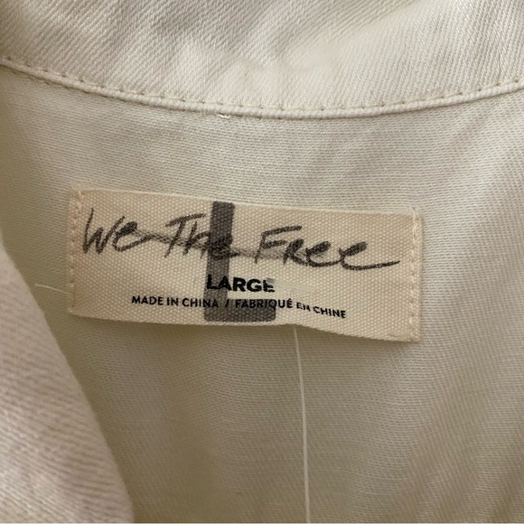 Free People Cleo Jumpsuit Womens Size Large Bone New FP We The Free Jumper Ivory - Picture 9 of 14